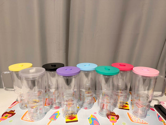 30oz Acrylic Snowglobe Cup with Handle